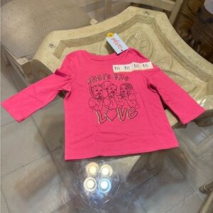 Cat & Jack Pink Long Sleeve Tee with Graphic Design